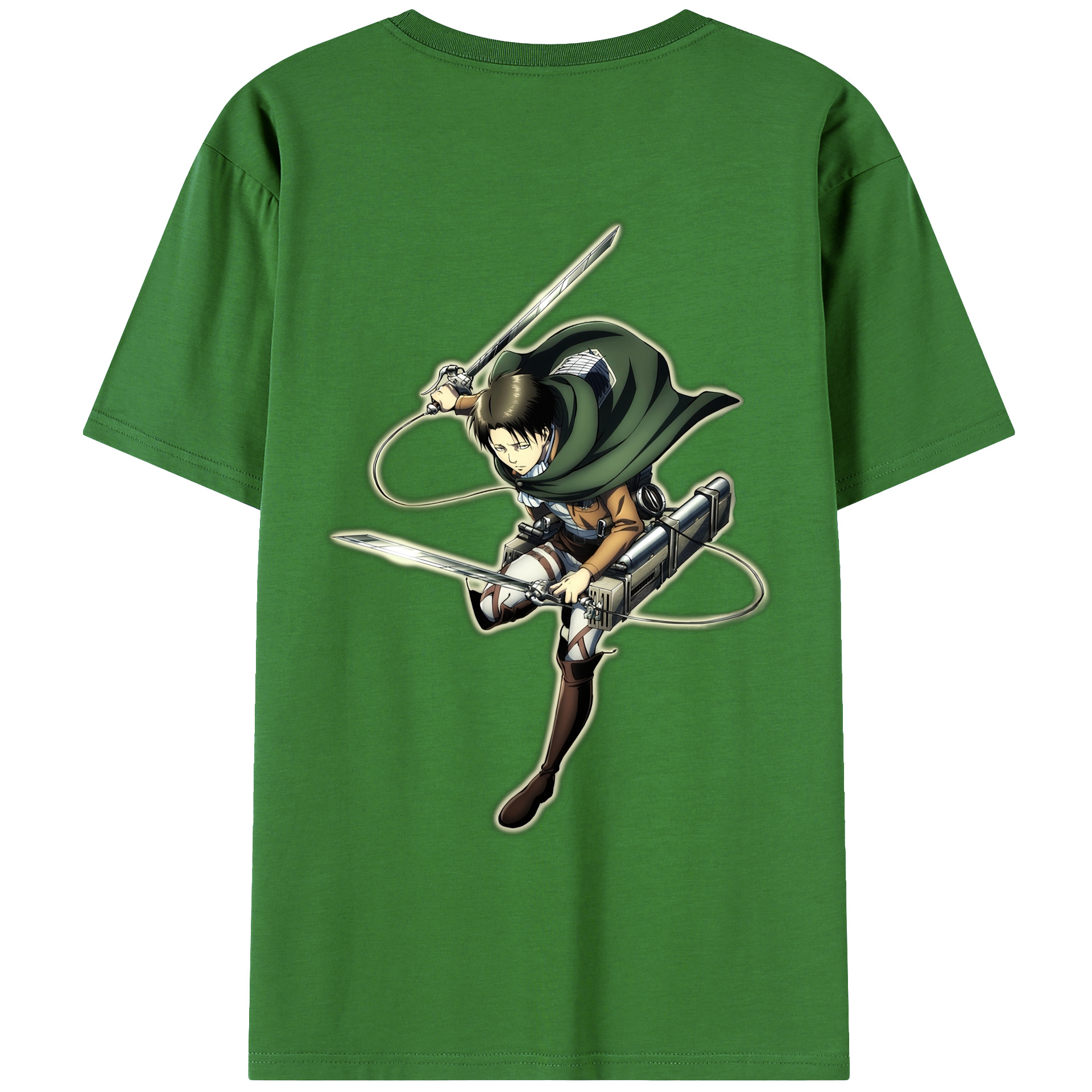 （画像用） 進撃の巨人 リヴァイ·アッカーマン Attack on Titan Levi Ackerman レディース半袖Tシャツ(バックプリント)